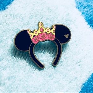 Disney Parks Hidden Mickey Minnie Mouse Ears with Princess Crown Pin Headband
